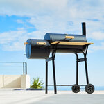 Tectake Barbecue charbon 2 cuves avec thermomètre