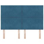 vidaXL Tête de lit Montage mural Géométrique Bleu foncé 144 cm Velours