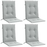 vidaXL Coussins de chaise à dossier bas lot de 4 gris clair mélangé