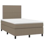 vidaXL Sommier à lattes de lit matelas et LED taupe 120x190 cm tissu