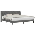 vidaXL Cadre de lit avec tête de lit Gris foncé 180 x 200 cm Velours
