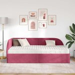 vidaXL Cadre de lit d'angle avec matelas 2 pc Bordeaux 90 x 190 cm