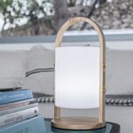 LUMISKY Lanterne sans fil LED Woody - H 37 cm - Blanc