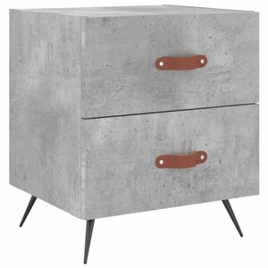 vidaXL Table de chevet gris béton 40x35x47 5 cm bois d’ingénierie