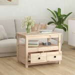vidaXL Table basse 71x49x55 cm Bois massif de pin
