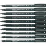Marqueur permanent 'Lumocolor 318F' pointe fine noir x 10 STAEDTLER
