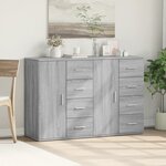 vidaXL Buffets 2 Pièces sonoma gris 59x39x80 cm bois d'ingénierie