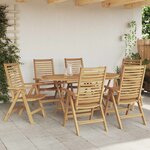 vidaXL Ensemble de salle à manger pour jardin 7 Pièces Marron