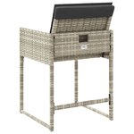 vidaXL Chaises de jardin avec coussins lot de 4 gris clair poly rotin