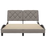 vidaXL Cadre de lit avec LED sans matelas taupe 140x200 cm tissu