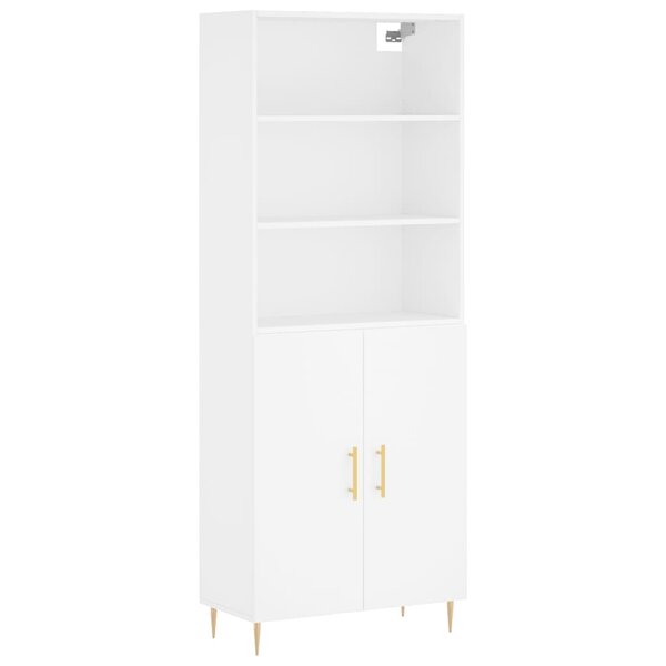 vidaXL Buffet haut Blanc 69 5x34x180 cm Bois d'ingénierie