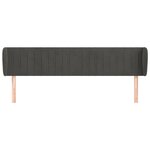 vidaXL Tête de lit avec oreilles Gris foncé 183x23x78/88 cm Velours