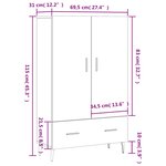 vidaXL Buffet haut chêne sonoma 69 5x31x115 cm bois d'ingénierie