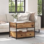 vidaXL Table basse Bois Ancien 70 x 50 x 54.5 cm Bois d'ingénierie