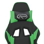 vidaXL Chaise de jeu avec repose-pied Noir et vert Similicuir