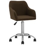 vidaXL Chaise pivotante de salle à manger Marron foncé Tissu