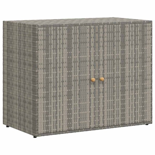 vidaXL Armoire de rangement jardin Gris 100x55 5x80 cm Résine tressée