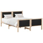 vidaXL Cadre de lit avec tête de lit Noir 150 x 200 cm tissu