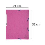 EXACOMPTA - Chemise a élastique - 3 rabats - 24 x 32 - Carte lustrée 390G - Rose fushia