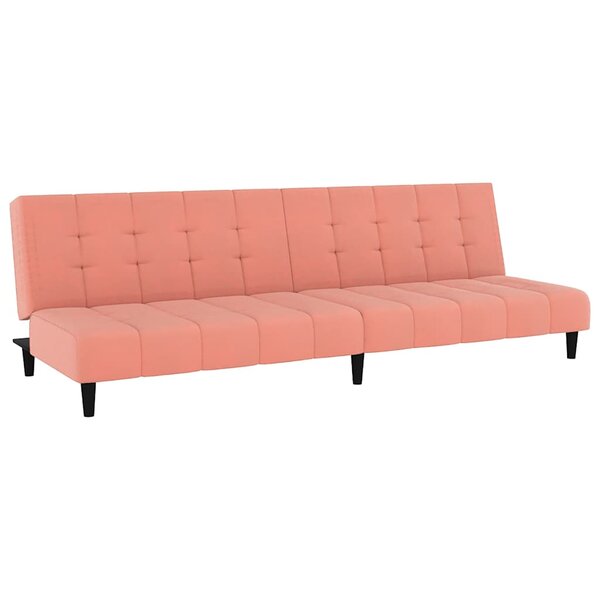 vidaXL Canapé-lit à 2 places rose velours