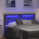 vidaXL Tête de lit LED Gris 160 cm Cuir synthétique