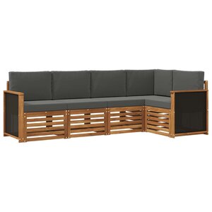 vidaXL Ensemble de canapés d'extérieur 4 pc Naturel et Anthracite