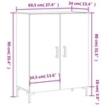 vidaXL Buffet gris béton 69 5x34x90 cm bois d'ingénierie