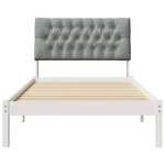 vidaXL Cadre de lit avec tête de lit rembourrée Blanc 100 x 200 cm