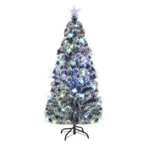 vidaXL Arbre de Noël pré-éclairé avec support et LED 180 cm fibre optique