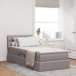 vidaXL Lit avec rangement et matelas avec matelas Taupe 100 x 200 cm