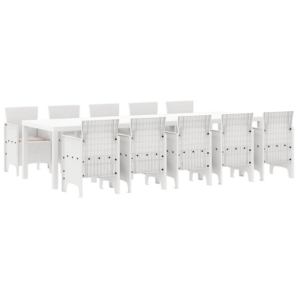 vidaXL Ensemble de salle à manger pour jardin 11 pc Blanc et Taupe