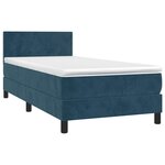 vidaXL Sommier à lattes de lit avec matelas Bleu foncé 90x200 cm