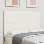vidaXL Tête de lit LED avec des lumières à LED Crème 144 cm Polyester