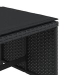 vidaXL Tabourets de jardin avec coussins 4 Pièces noir 40x40x35 cm rotin