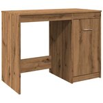 Bureau table poste de travail meuble d'ordinateur informatique étude chêne artisanal 100 x 50 x 76 cm bois d'ingénierie brun 02_0023558