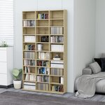 vidaXL Armoire à CD Chêne sonoma 102x16x177 5 cm Bois d'ingénierie