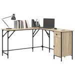 vidaXL Bureau chêne sonoma 141x141x75 cm bois d'ingénierie