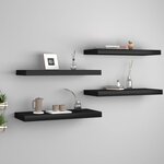 vidaXL Étagères murales flottantes 4 Pièces noir 60x23 5x3 8 cm MDF
