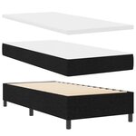 vidaXL Lit à ressorts avec matelas et banc noir 100x200 cm en tissu