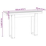 vidaXL Table console NOAIN pieds en forme de U 120x30x75 cm massif pin