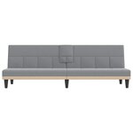 vidaXL Canapé-lit avec porte-gobelets gris clair tissu