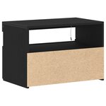 Meuble TV vidaXL avec des lumières LED en chêne noir  60x35x40 cm  en bois d'ingénierie