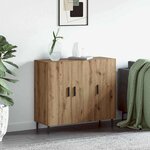 vidaXL Buffet Marron 90 x 34 x 80 cm Bois d'ingénierie