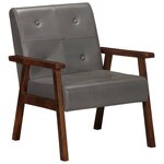 vidaXL Fauteuil gris cuir véritable