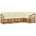 vidaXL Ensemble de canapé d'angle avec coussin 5 Pièces Naturel et Crème