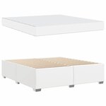 vidaXL Cadre de lit avec matelas Blanc 180 x 200 cm tissu