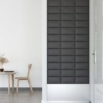 vidaXL Panneaux muraux 12 Pièces Gris 30x15 cm Similicuir 0 54 m²