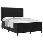 vidaXL Lit à ressorts avec matelas Noir 140 x 200 cm Velours