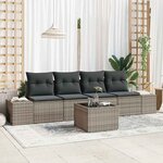 vidaXL Ensemble de canapé de jardin 5 Pièces Gris 55 x 55 x 37 cm
