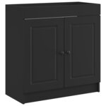 vidaXL Armoire sous évier de salle de bain Noir 56 x 37 5 x 81 cm